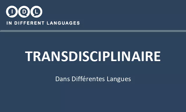 Transdisciplinaire dans différentes langues - Image
