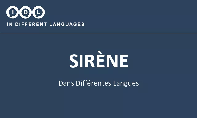 Sirène dans différentes langues - Image