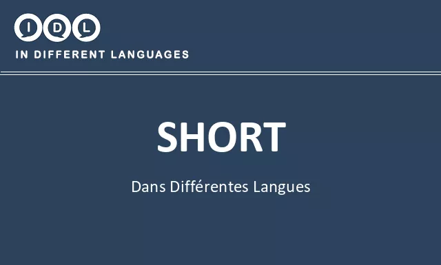 Short dans différentes langues - Image