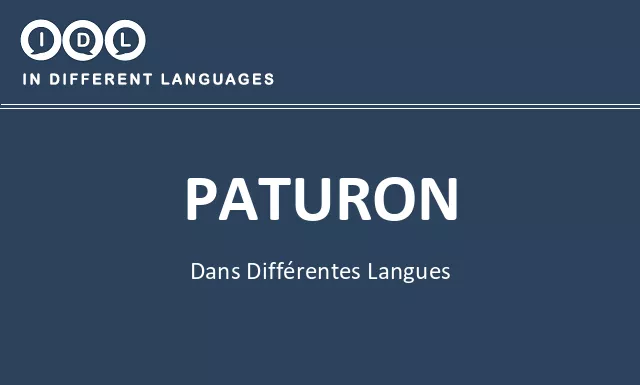 Paturon dans différentes langues - Image