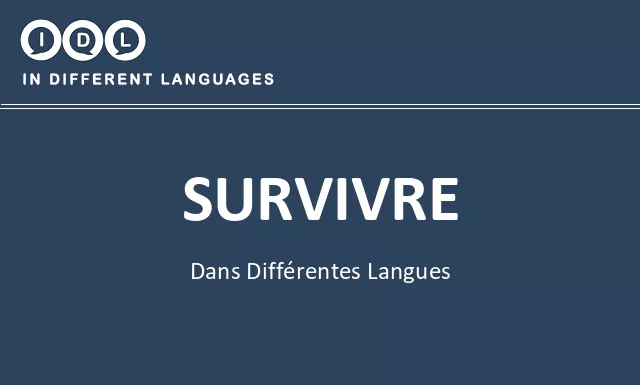 Survivre dans différentes langues - Image