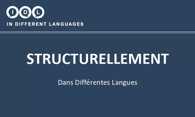 Structurellement dans différentes langues - Image