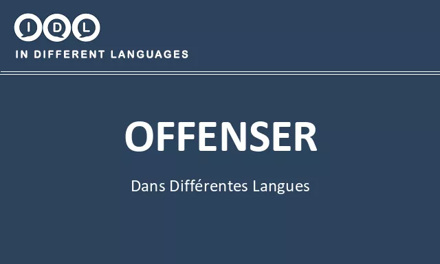 Offenser dans différentes langues - Image