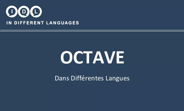 Octave dans différentes langues - Image