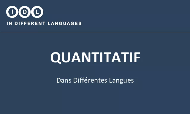 Quantitatif dans différentes langues - Image