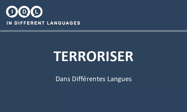 Terroriser dans différentes langues - Image