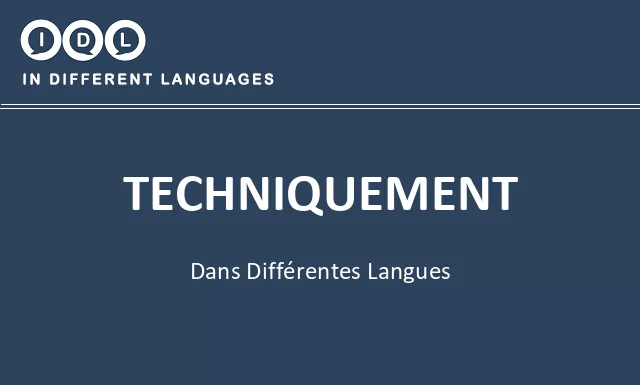 Techniquement dans différentes langues - Image