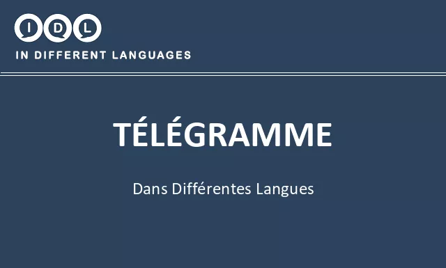 Télégramme dans différentes langues - Image