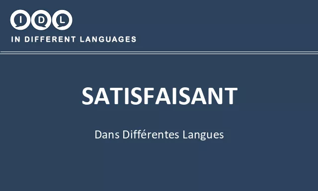 Satisfaisant dans différentes langues - Image
