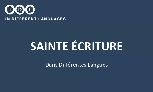 Sainte écriture dans différentes langues - Image