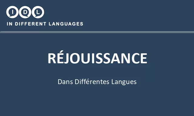 Réjouissance dans différentes langues - Image