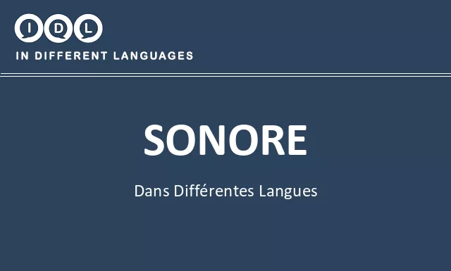 Sonore dans différentes langues - Image