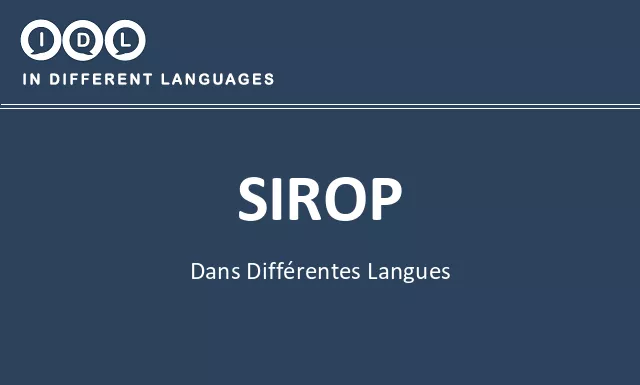 Sirop dans différentes langues - Image