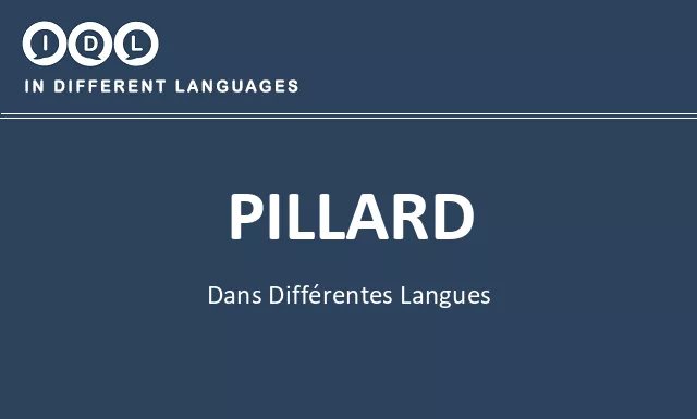 Pillard dans différentes langues - Image