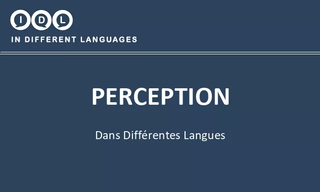 Perception dans différentes langues - Image
