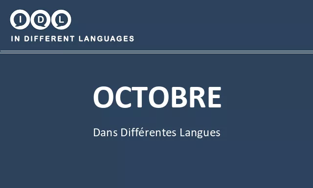 Octobre dans différentes langues - Image