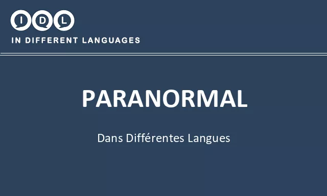 Paranormal dans différentes langues - Image