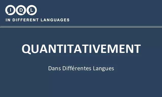 Quantitativement dans différentes langues - Image