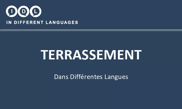Terrassement dans différentes langues - Image