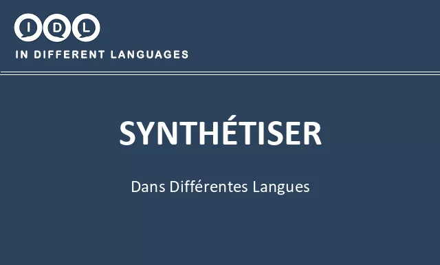 Synthétiser dans différentes langues - Image