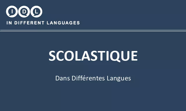 Scolastique dans différentes langues - Image
