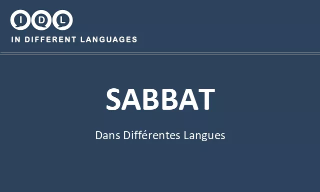 Sabbat dans différentes langues - Image