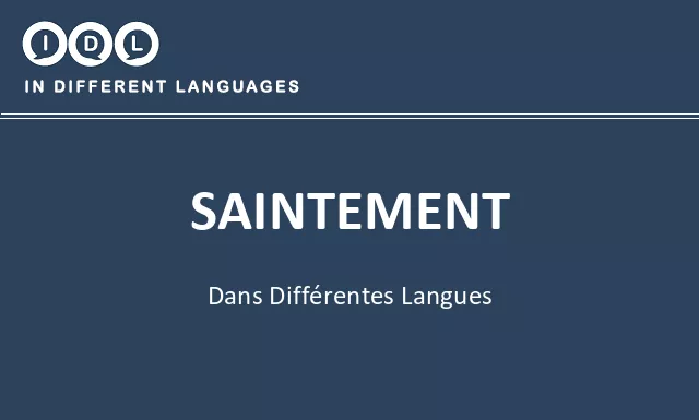 Saintement dans différentes langues - Image