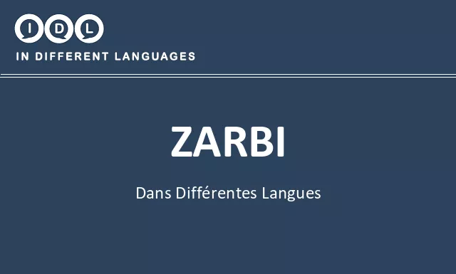Zarbi dans différentes langues - Image