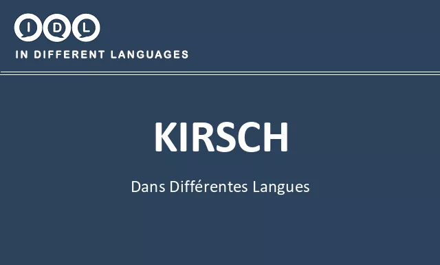 Kirsch dans différentes langues - Image
