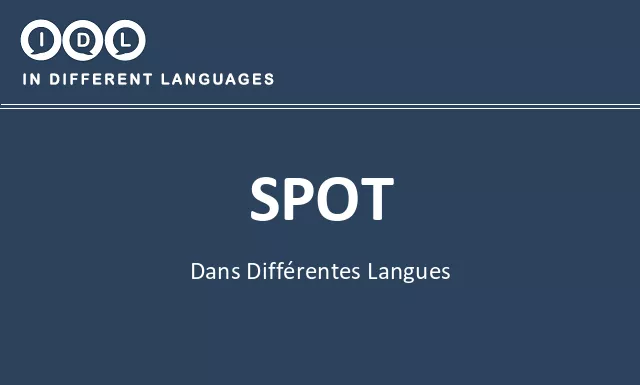 Spot dans différentes langues - Image
