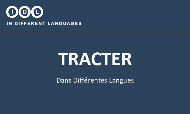 Tracter dans différentes langues - Image