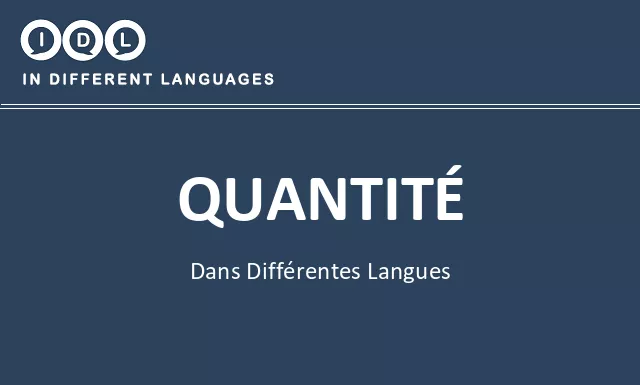 Quantité dans différentes langues - Image