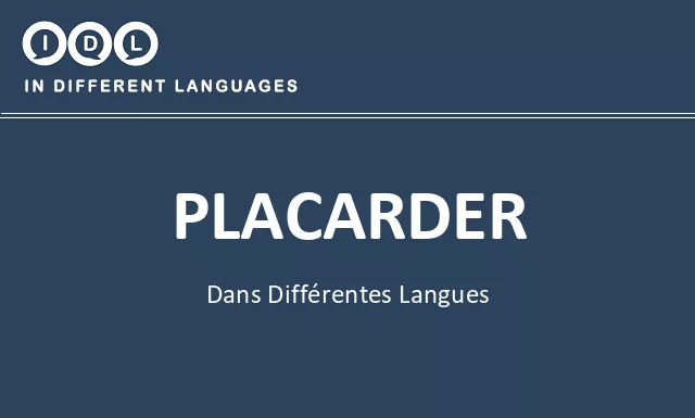 Placarder dans différentes langues - Image
