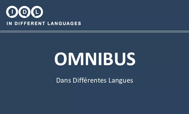 Omnibus dans différentes langues - Image