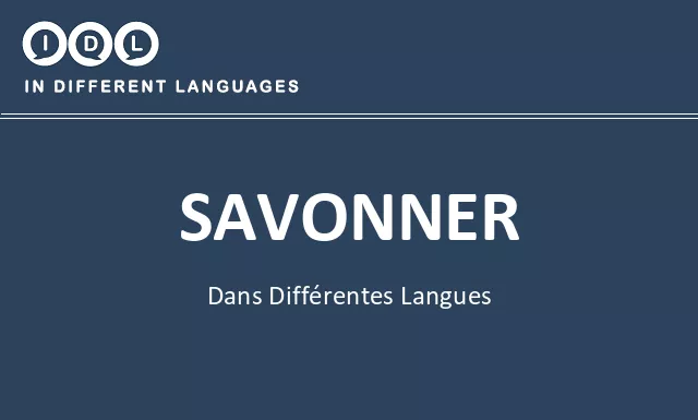 Savonner dans différentes langues - Image