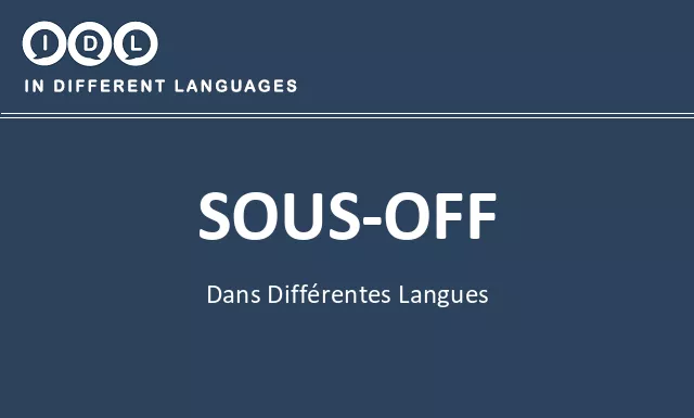 Sous-off dans différentes langues - Image