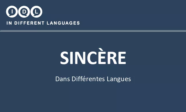 Sincère dans différentes langues - Image