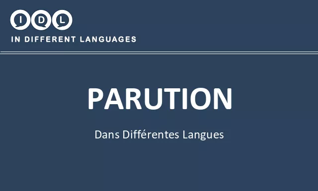 Parution dans différentes langues - Image