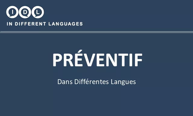 Préventif dans différentes langues - Image