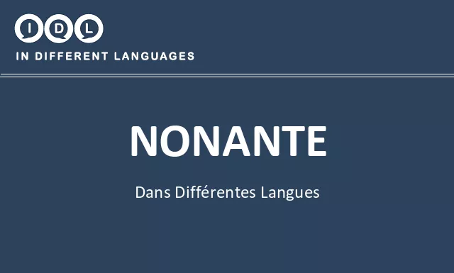 Nonante dans différentes langues - Image