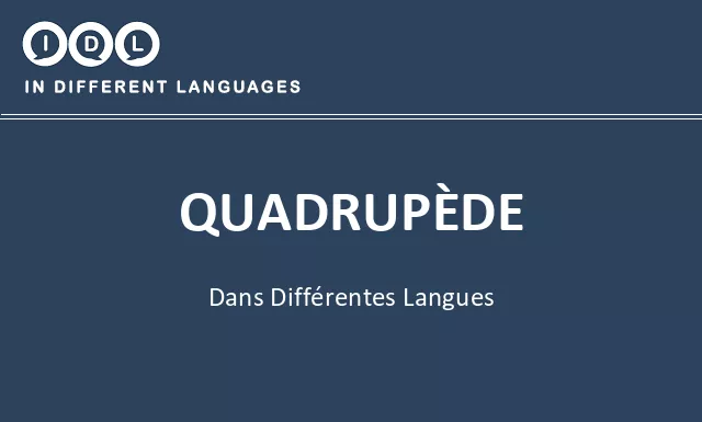Quadrupède dans différentes langues - Image