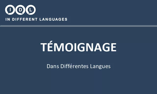 Témoignage dans différentes langues - Image