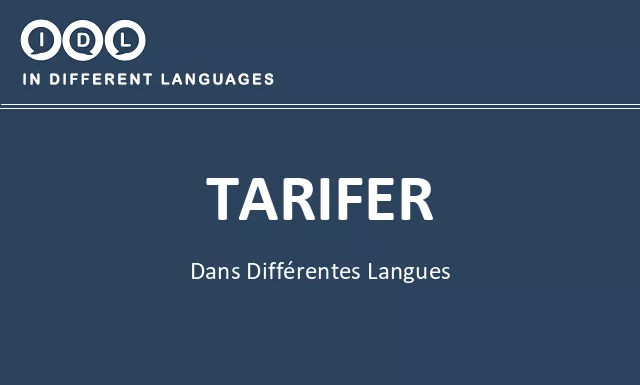 Tarifer dans différentes langues - Image
