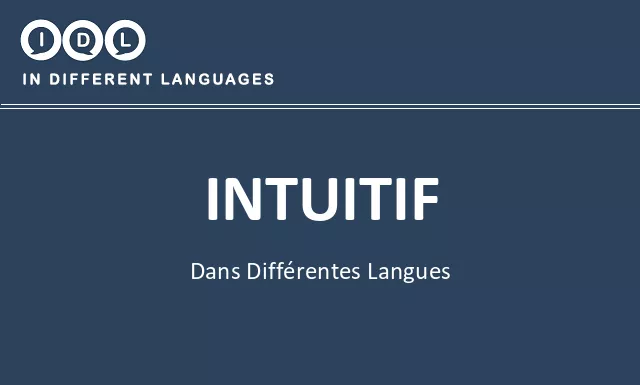 Intuitif dans différentes langues - Image