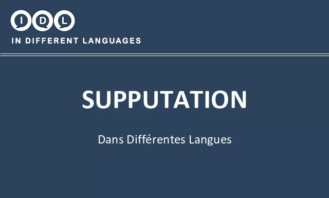 Supputation dans différentes langues - Image