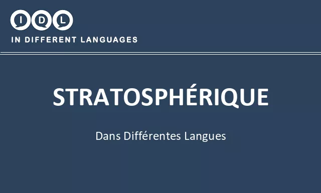 Stratosphérique dans différentes langues - Image