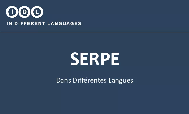 Serpe dans différentes langues - Image