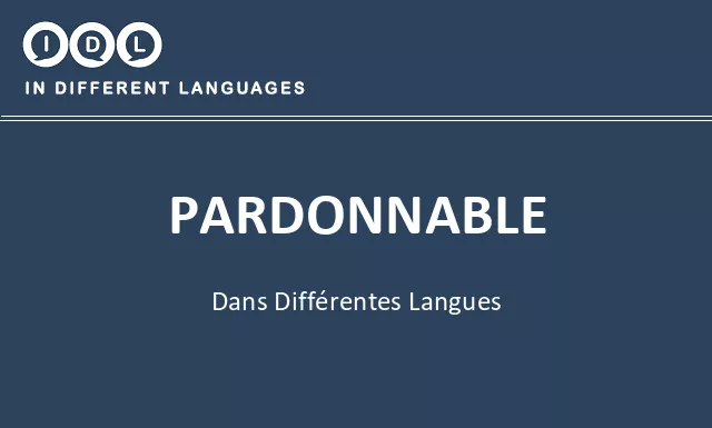 Pardonnable dans différentes langues - Image