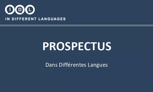 Prospectus dans différentes langues - Image