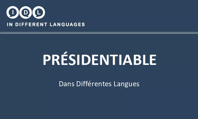 Présidentiable dans différentes langues - Image